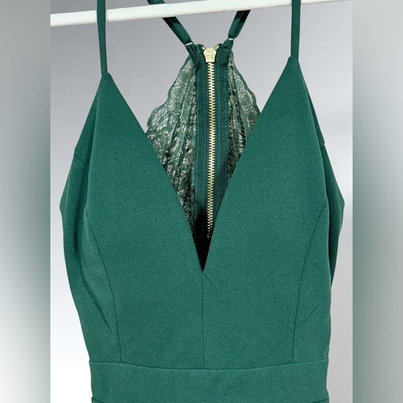 Emerald Sundae Green Lace Detail Dress - Layered and Lightly Flared Size SMALL - Picture 4 of 13